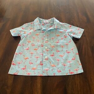 Janie and Jack Light Blue Flamingo Shirt